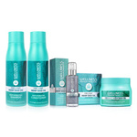 WELLNESS PREMIUM PRODUCTS dybt fugtgivende sæt (shampoo 500 ml, balsam 500 ml, serum 100 ml, maske 500 ml + 4 ampuller GRATIS)