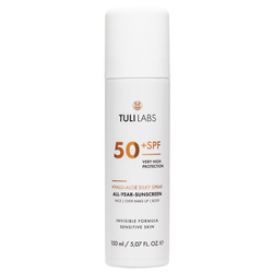 TULI LABS SPF50 UV-beskyttelsesmist til ansigt, krop og makeup - 150 ml XXL