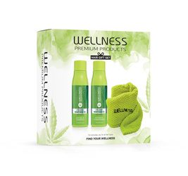 WELLNESS PREMIUM PRODUCTS Grønt sett (Sjampo 500 ml, Balsam 500 ml, Grønn hårturban)